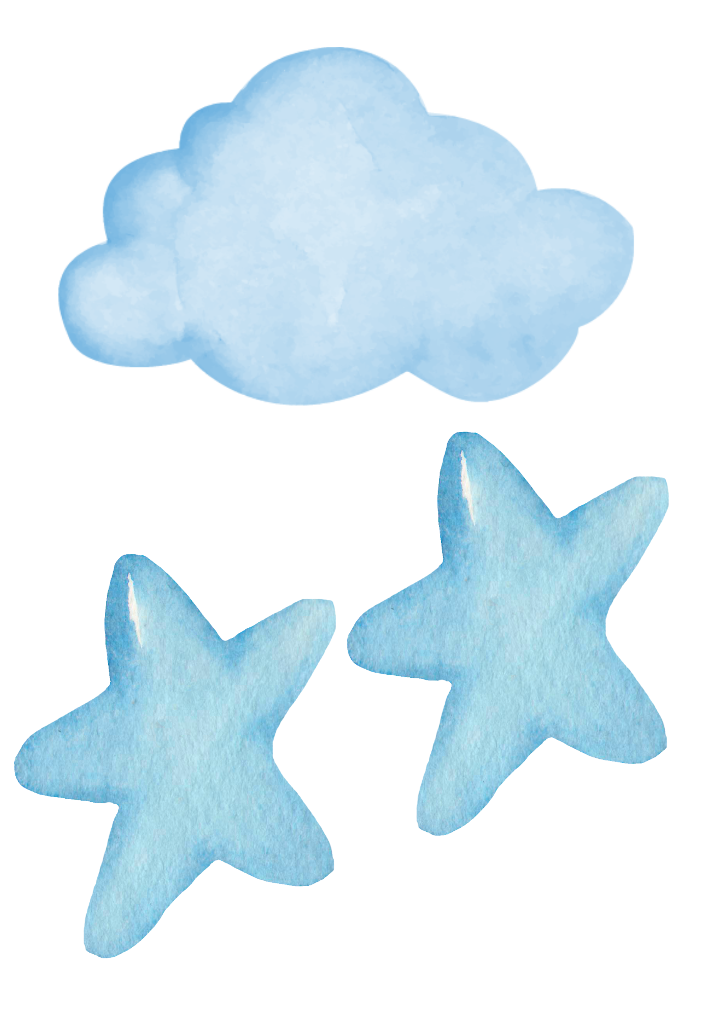 Bunte Wand-Tattoos für Kinderzimmer – Wasserfarbe Design, Fliegen, Flugzeuge, Sternenhimmel und Wolken – DIY Dekoration für das Kinderzimmer