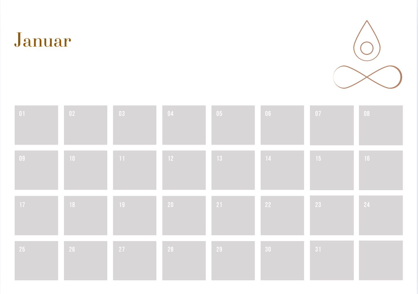 Minimalistischer Jahreskalender 2025 & 2026 – Printable PDF