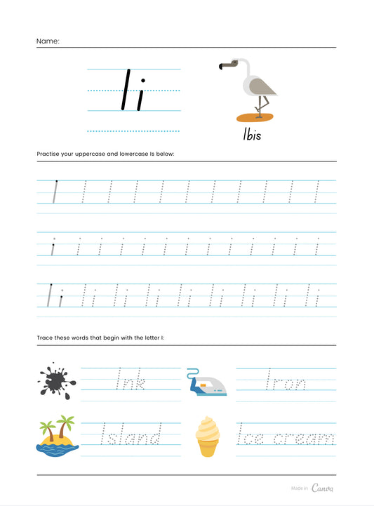 ABC Schreiblernheft – Buchstaben lernen & nachspuren (A4, Printable PDF)