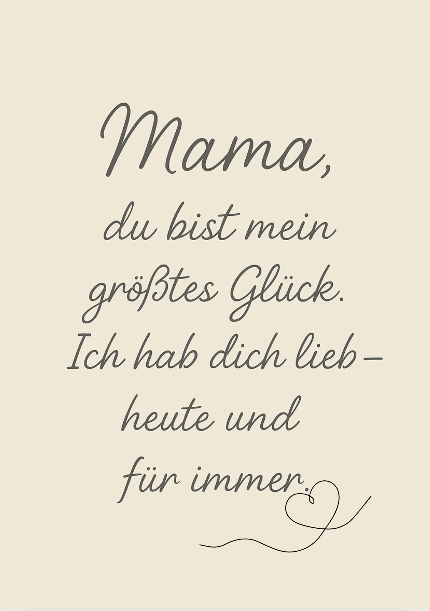 Mama Poster – Herzliche Botschaft – A4 PDF – Perfektes Geschenk zum Muttertag