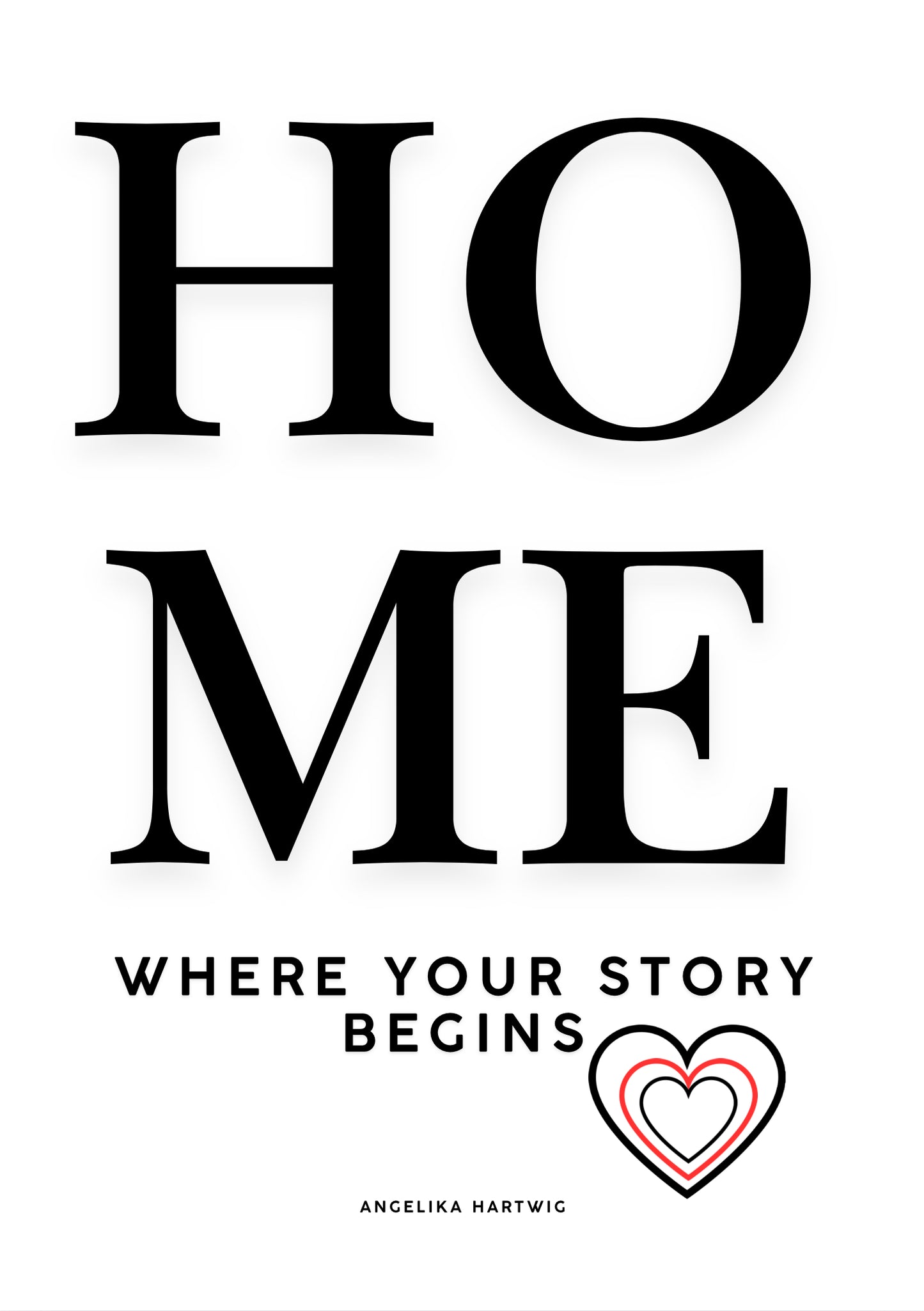 HOME Poster – minimalistisches Wandbild mit Herz – Typografie Kunst als PDF Download – Geschenkidee fürs Zuhause