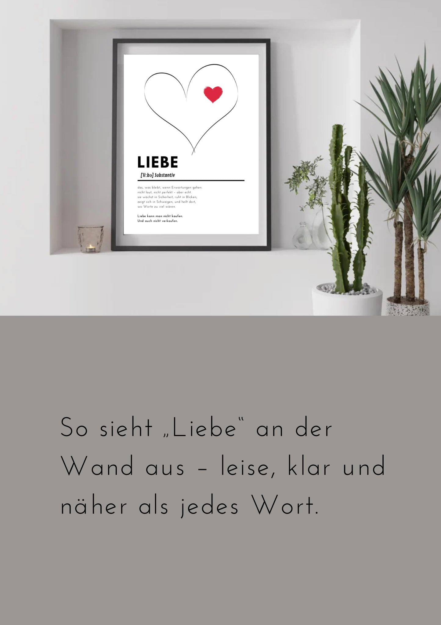 Liebe Poster PDF zum Ausdrucken | A4 Wandbild mit tiefem Zitat – Minimalistische Kunst für Schlafzimmer, Paartherapie, Coaching & Herzmenschen