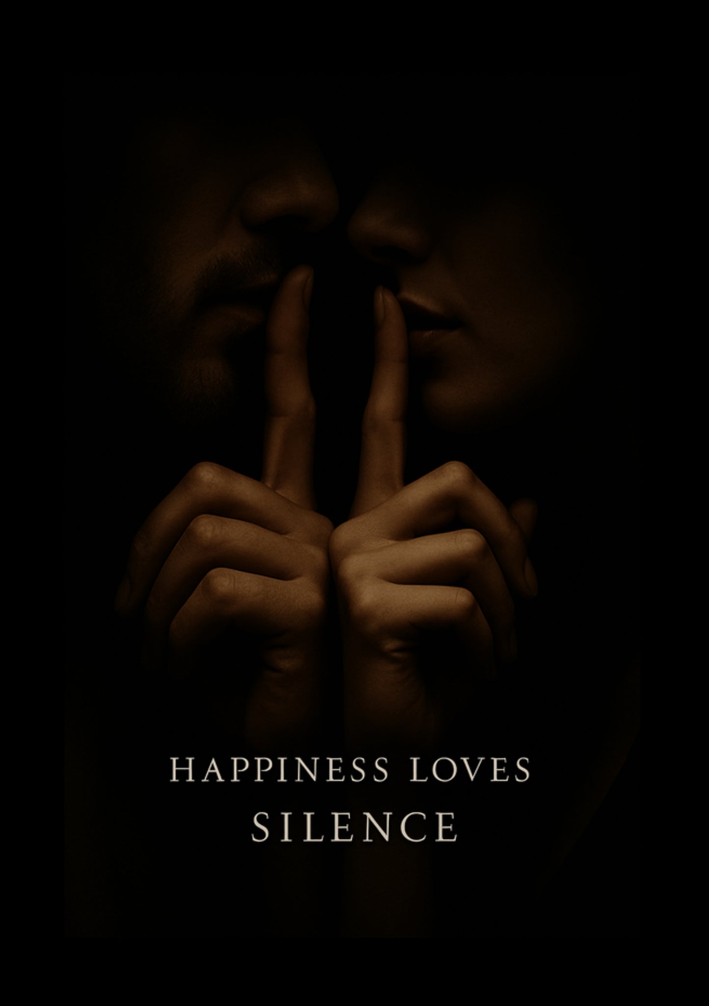 Happiness Loves Silence – Paar Poster als PDF (A4 zum Ausdrucken) – Intime Wandkunst, Digitale Datei