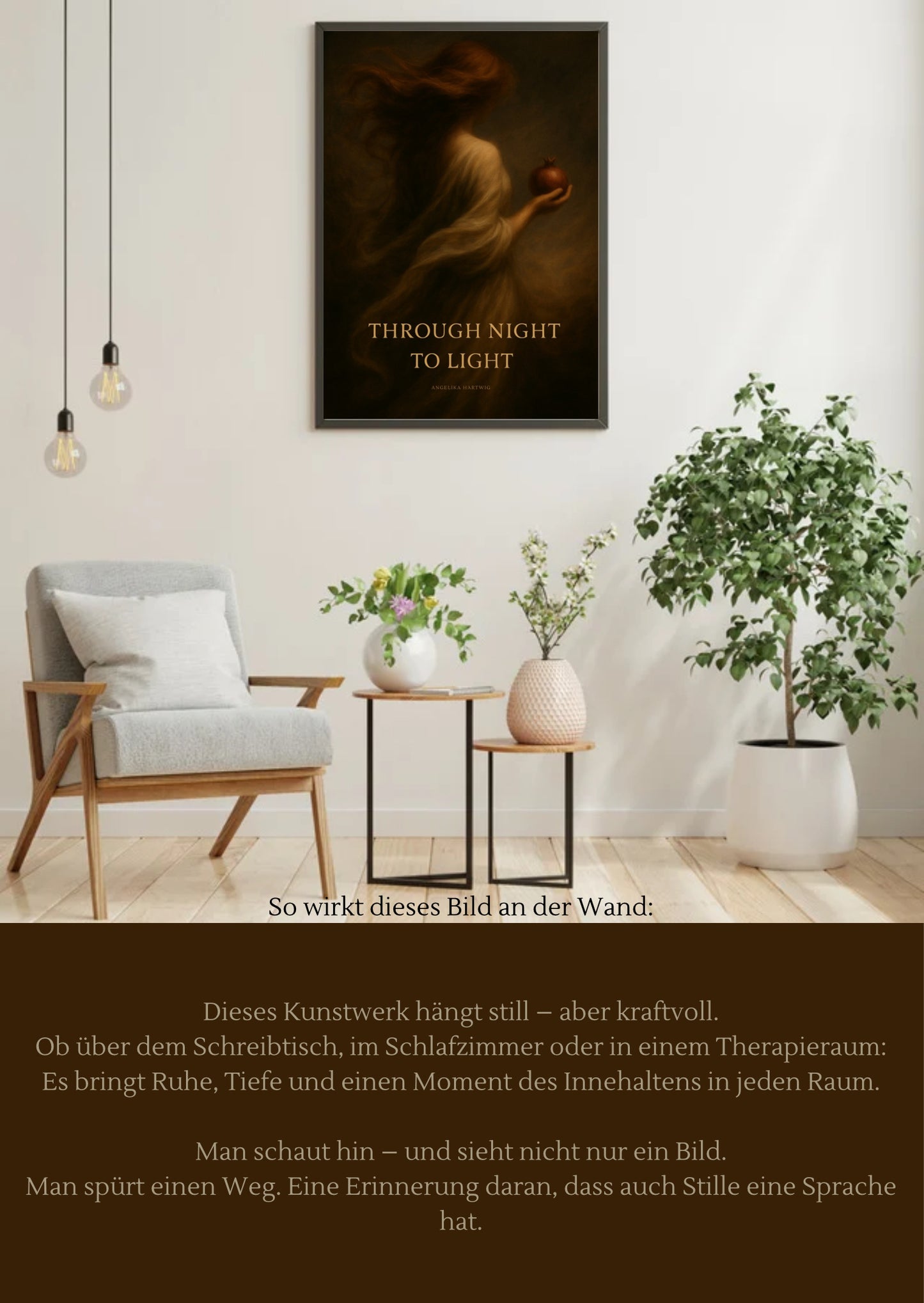 Through Night to Light Printable Art, Emotional Female Poster, Minimalist Healing Quote, Empowering Wall Decor Gift