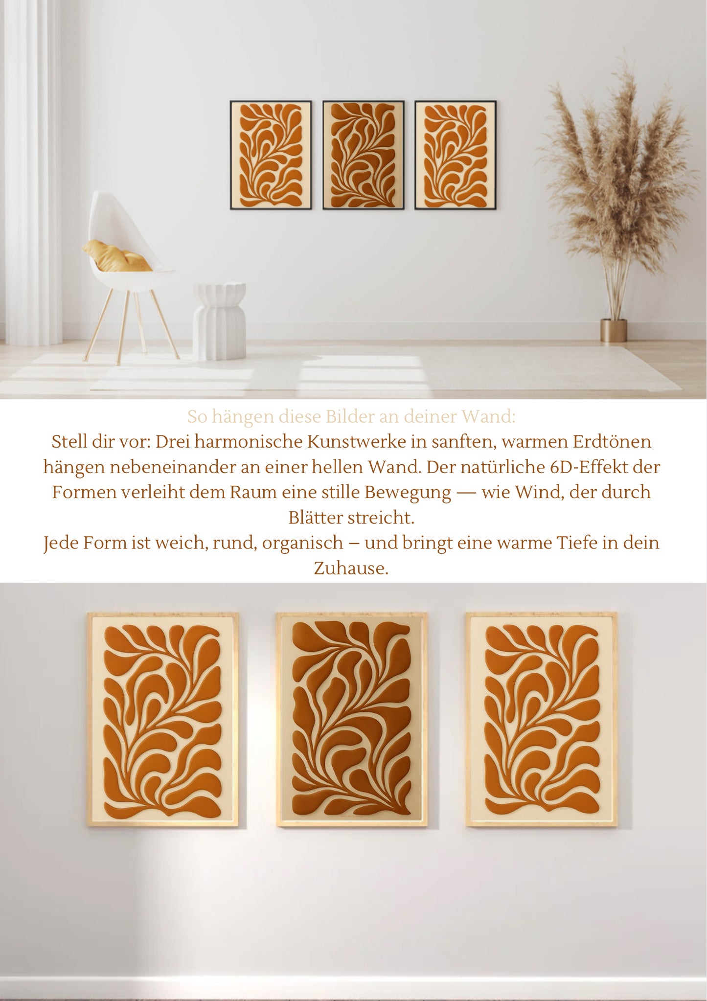 A3 Poster Set Printable Wandkunst Beruhigende Bilder Boho Kunst Organische Formen Wohnzimmer Praxis