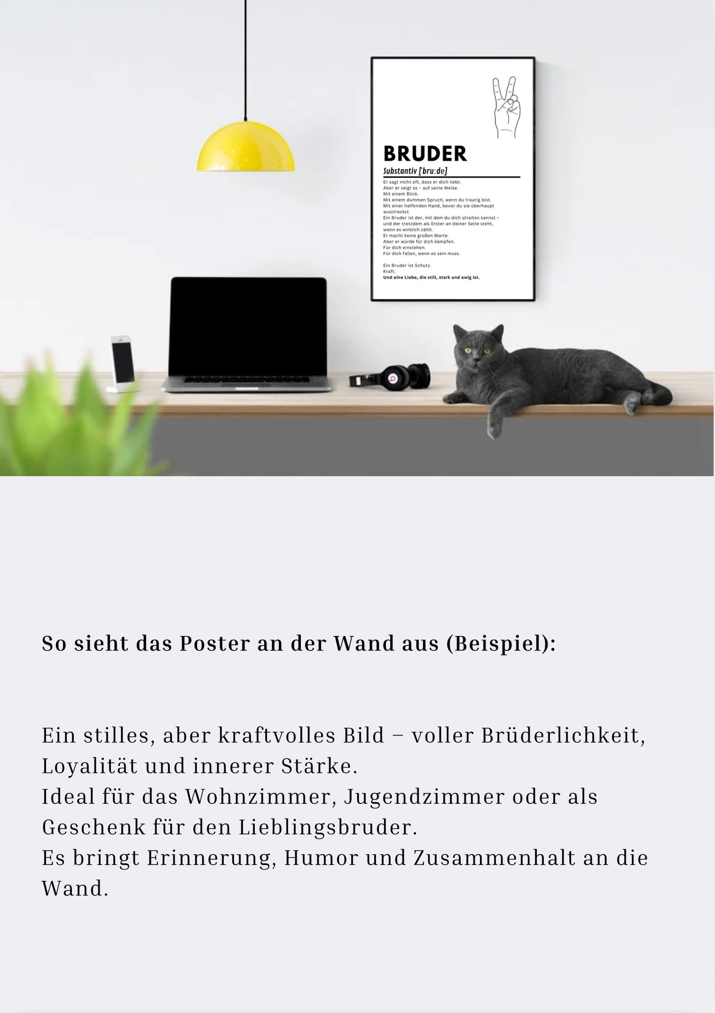 BRUDER Poster – Emotionaler Kunstdruck A4, Geschenk für Bruder, Geschwister Liebe, Wandbild, PDF