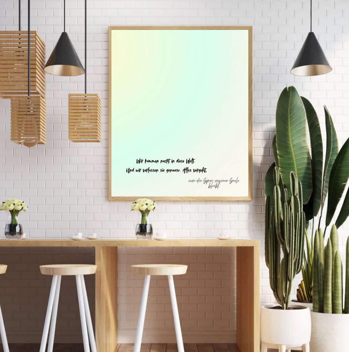 Alles vergeht – nur die Spur unserer Seele bleibt | Minimalistisches Zitat als PDF-Druck | Psychologische Wandkunst zum Nachdenken
