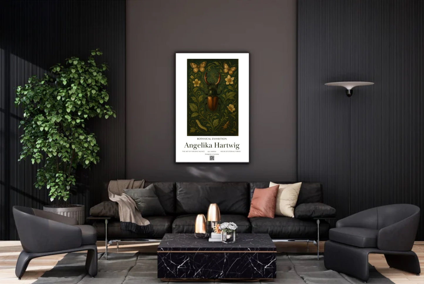 Botanischer Kunst-Poster | Stilvolles Insekten-Motiv | Angelika Hartwig | PDF Download – A1 A2 A3 A4