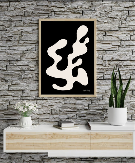 Abstrakte Organische Form Kunst als PDF Kunstdruck A4 A1 Minimalistisch Modern Beruhigend Geschenk Sofort Download