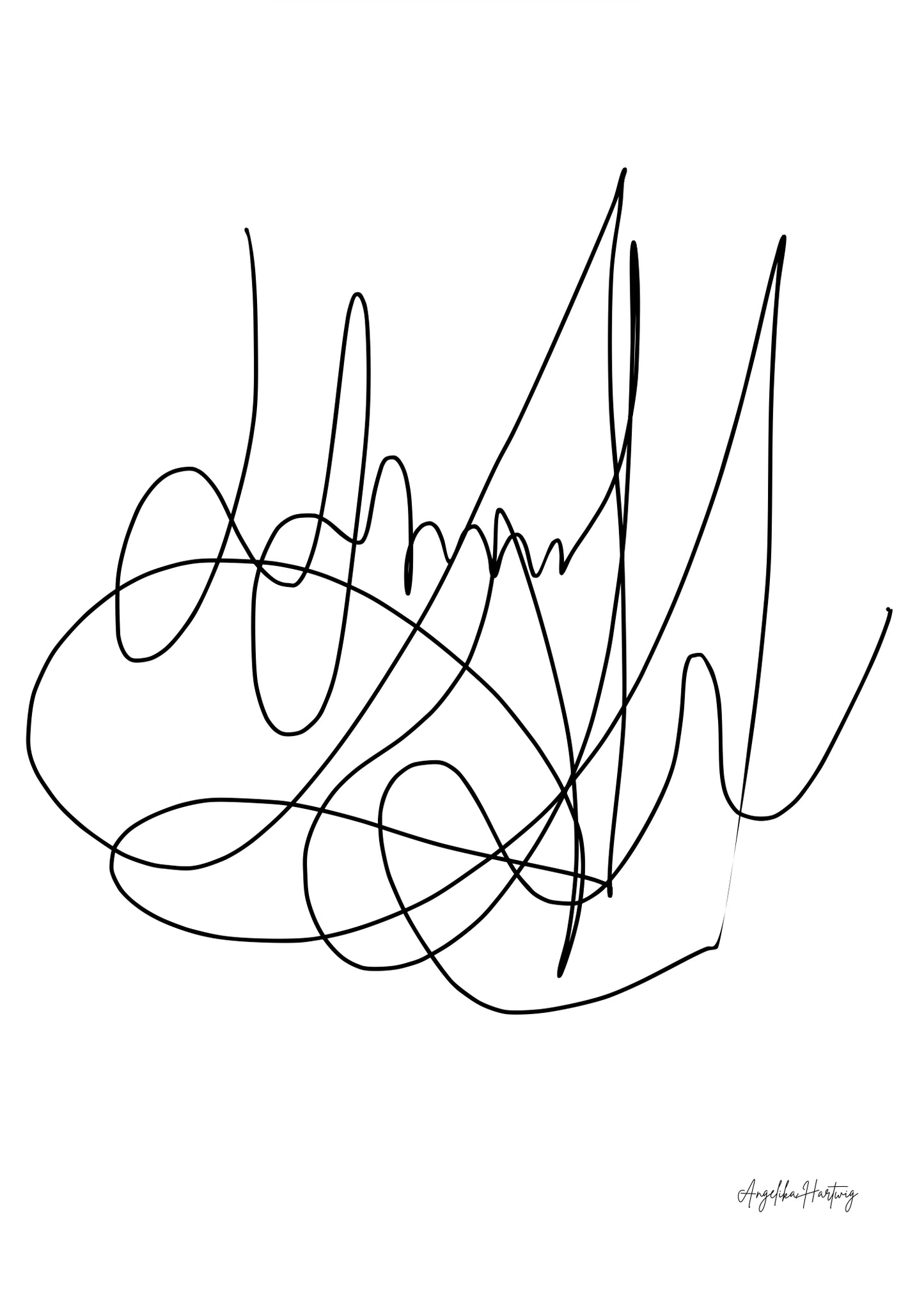 Line Art PDF Poster expressive modern | Kunstdruck A4 A1 minimalistisch zum Ausdrucken | Abstrakte Linienzeichnung Download
