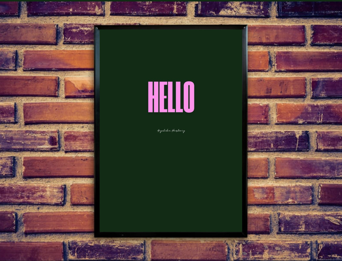 HELLO – Eleganter Typografie-Poster als PDF | Digitaler Kunstdruck zum Sofort-Download | Stilvolles Wandbild für Zuhause oder Büro