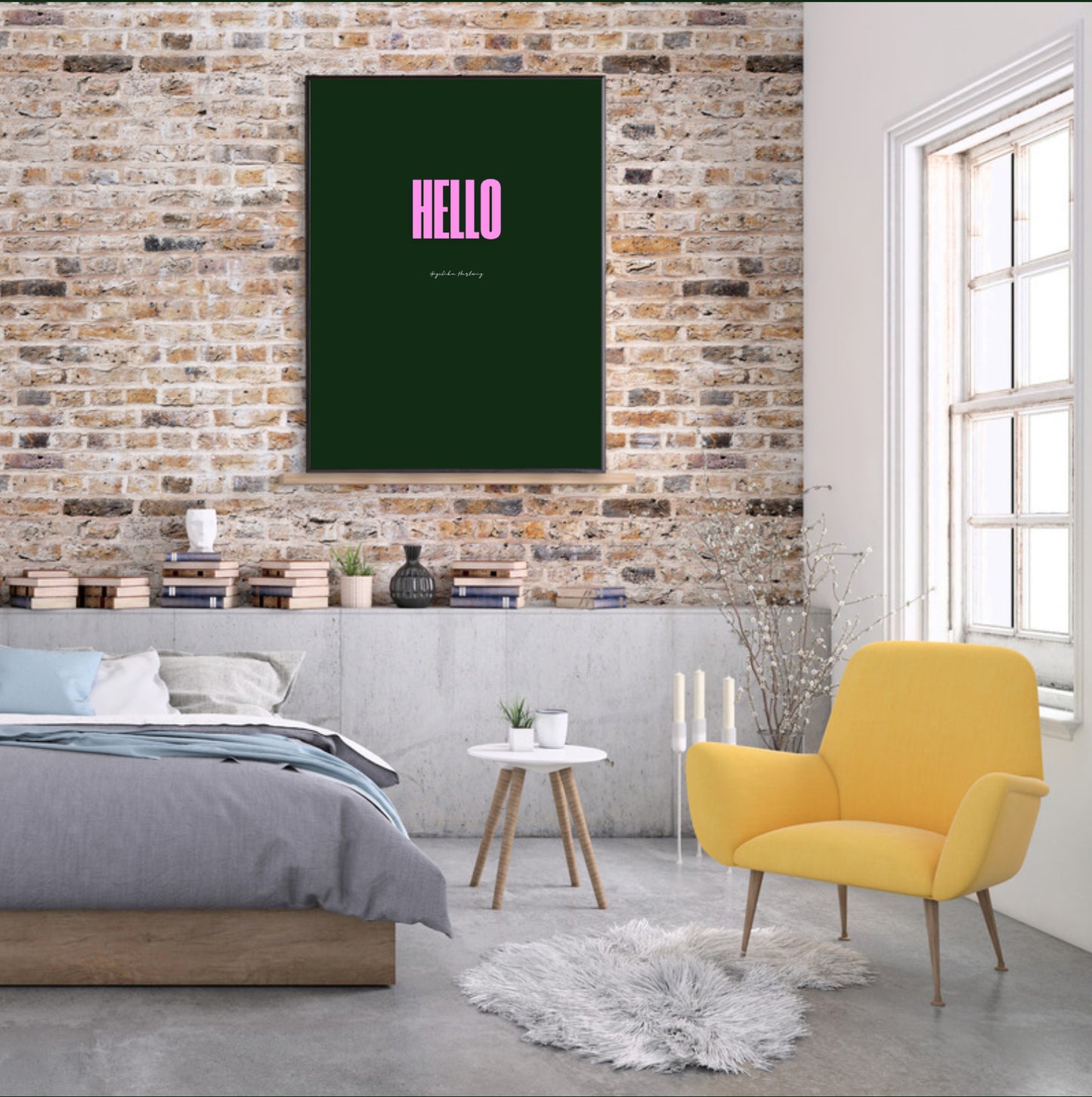 HELLO – Eleganter Typografie-Poster als PDF | Digitaler Kunstdruck zum Sofort-Download | Stilvolles Wandbild für Zuhause oder Büro