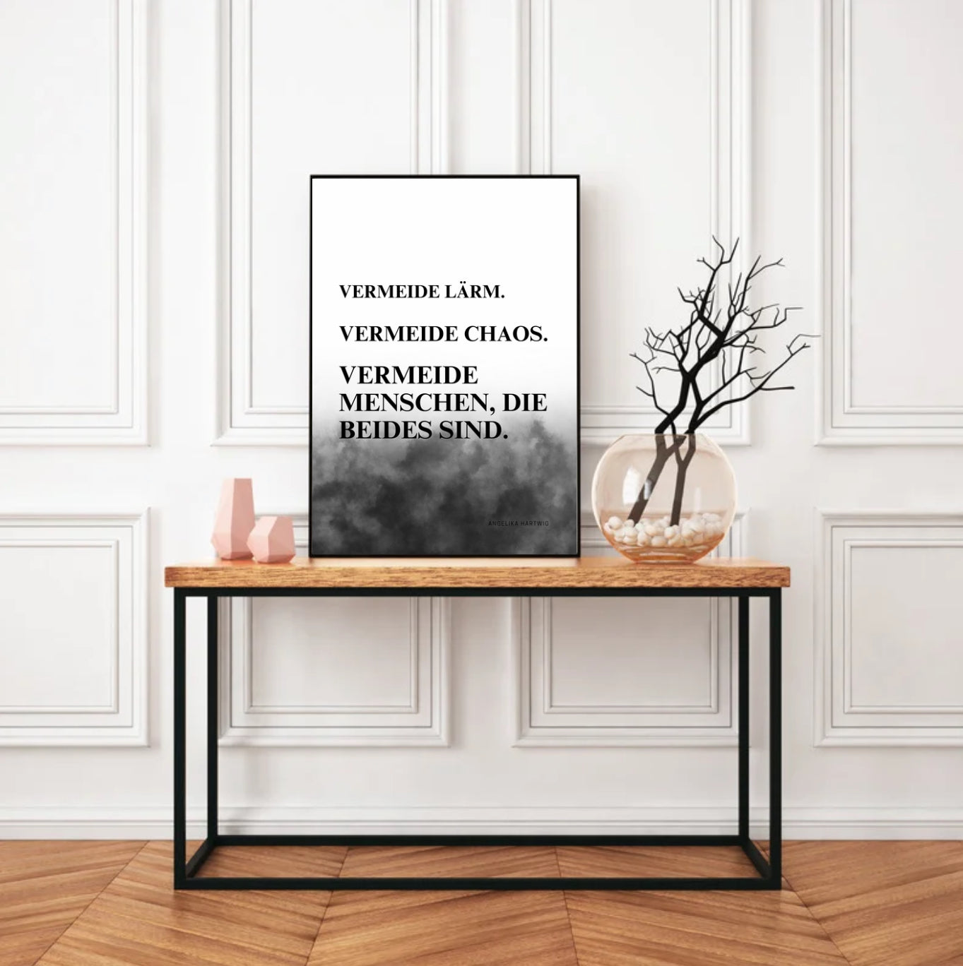 Vermeide Menschen Poster – A4 & A1 PDF – Minimalistisches Wandbild mit Spruch – Psychologisch, Stark, Stilvoll – Sofort Download