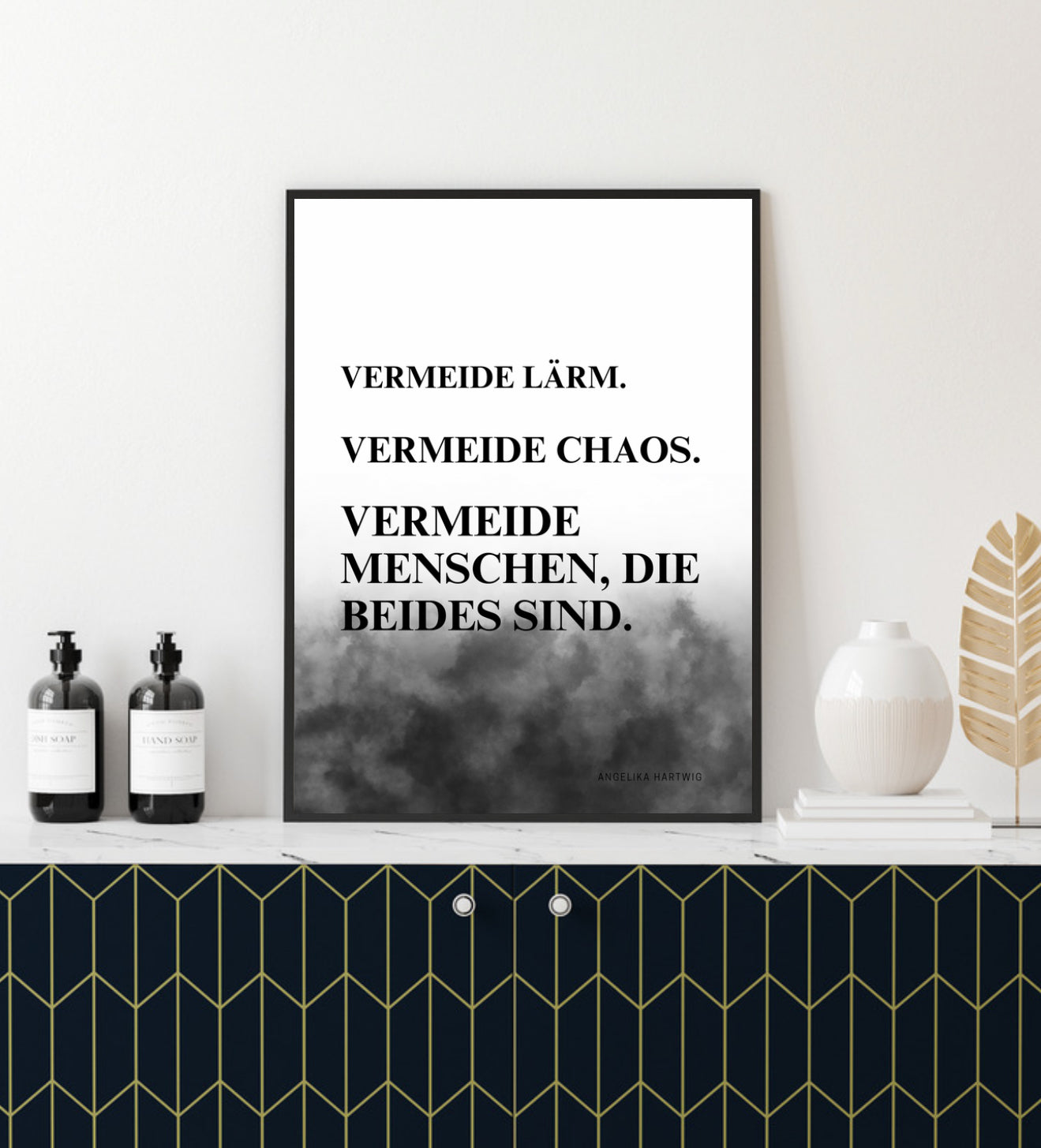 Vermeide Menschen Poster – A4 & A1 PDF – Minimalistisches Wandbild mit Spruch – Psychologisch, Stark, Stilvoll – Sofort Download