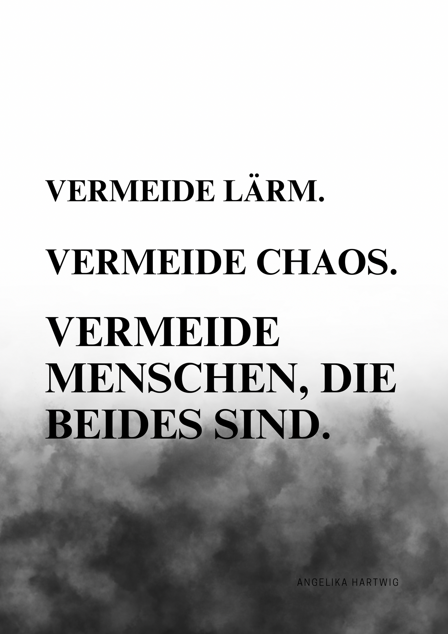 Vermeide Menschen Poster – A4 & A1 PDF – Minimalistisches Wandbild mit Spruch – Psychologisch, Stark, Stilvoll – Sofort Download