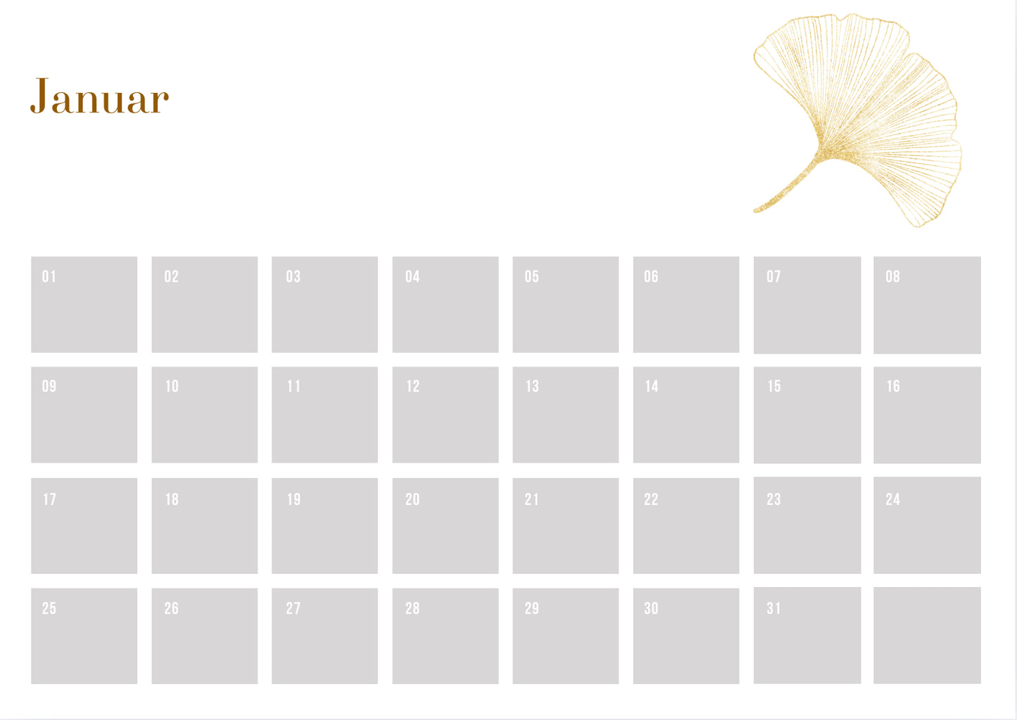 Minimalistischer Jahreskalender 2025 & 2026 – Printable PDF