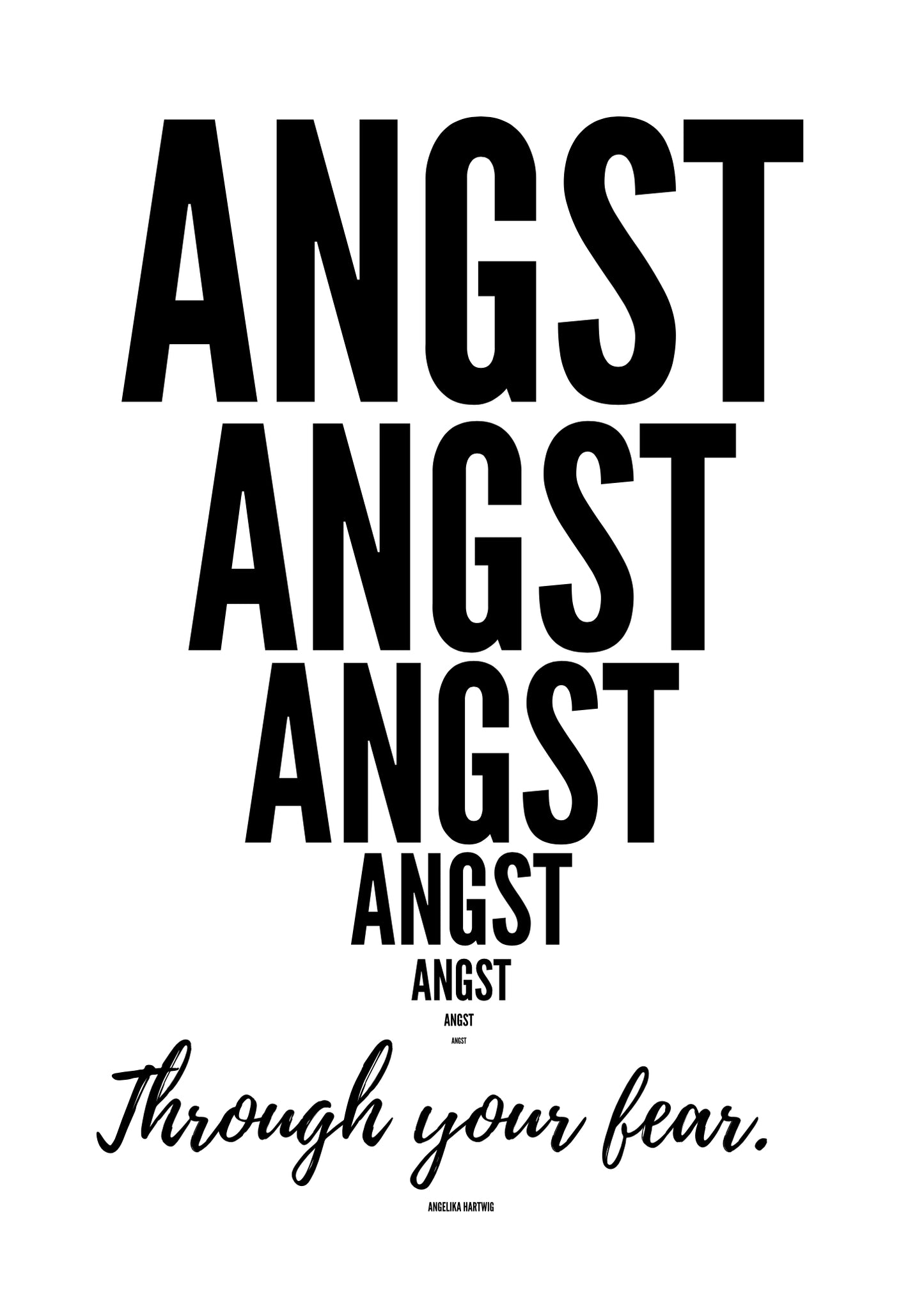 Motivationsposter „Through Your Fear“ | Angst überwinden | A4 | Digitaler PDF-Download