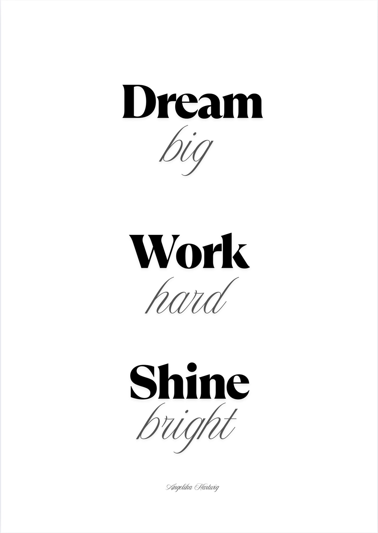 Set aus 3 minimalistischen Motivations-Postern (PDF-Download) „Positive Thoughts – Peaceful Mind – Dream Big“ Modern. Stilvoll. Inspirierend.