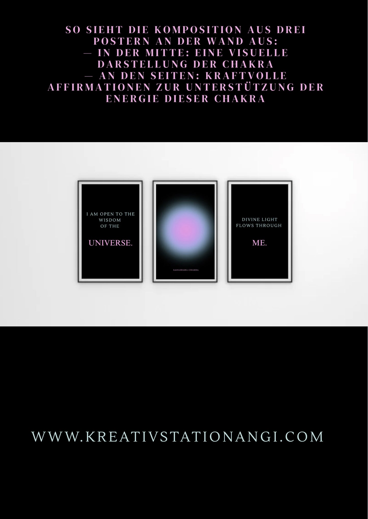 Digitaler Sofort-Download | A3-Format | 3 Poster (Affirmationen & Chakra)