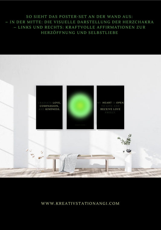 Herzchakra – Anahata Digitales Poster-Set (Sofort-Download als PDF)