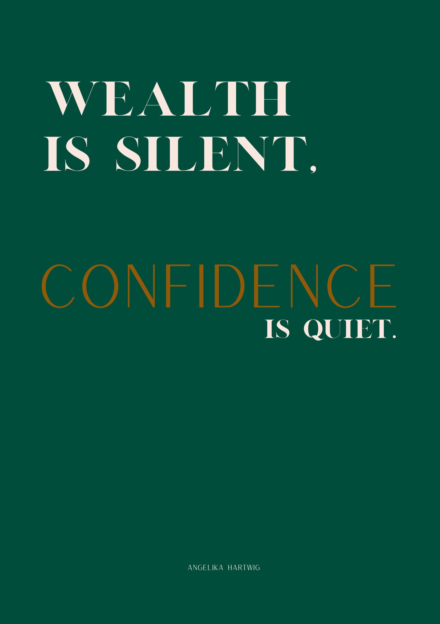 Minimalistisches Luxus-Poster im PDF-Format – “Success Doesn’t Shout / Wealth Is Silent” – Eleganter Wanddruck in A4 (digital)