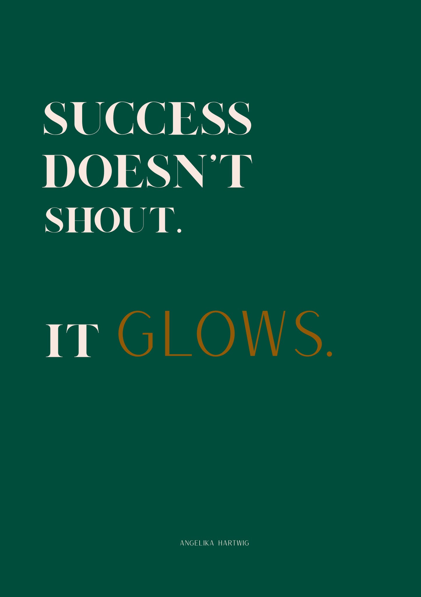 Minimalistisches Luxus-Poster im PDF-Format – “Success Doesn’t Shout / Wealth Is Silent” – Eleganter Wanddruck in A4 (digital)