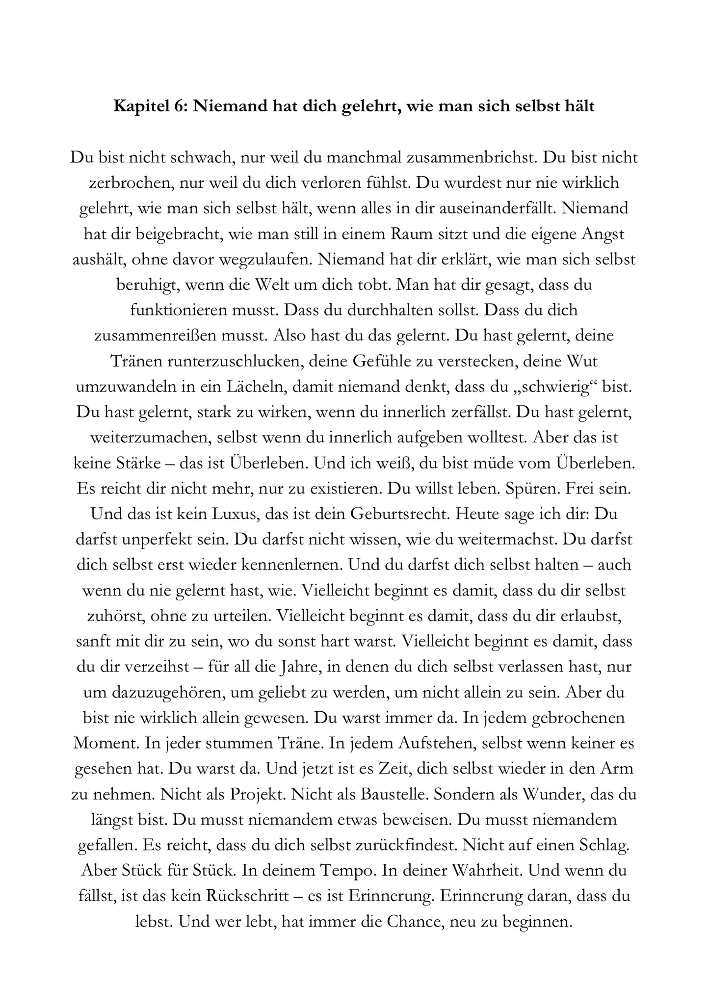 Ehrliche Texte über Selbstzweifel, Stärke, Neuanfang und innere Freiheit