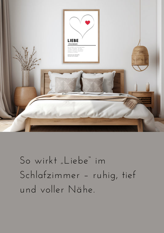 Liebe Poster PDF zum Ausdrucken | A4 Wandbild mit tiefem Zitat – Minimalistische Kunst für Schlafzimmer, Paartherapie, Coaching & Herzmenschen