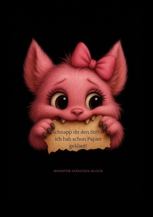 Mein rosa Monster-Mal- & Schreibblock (PDF zum Ausdrucken, 127 Seiten, A4) – für kreative Mädchen