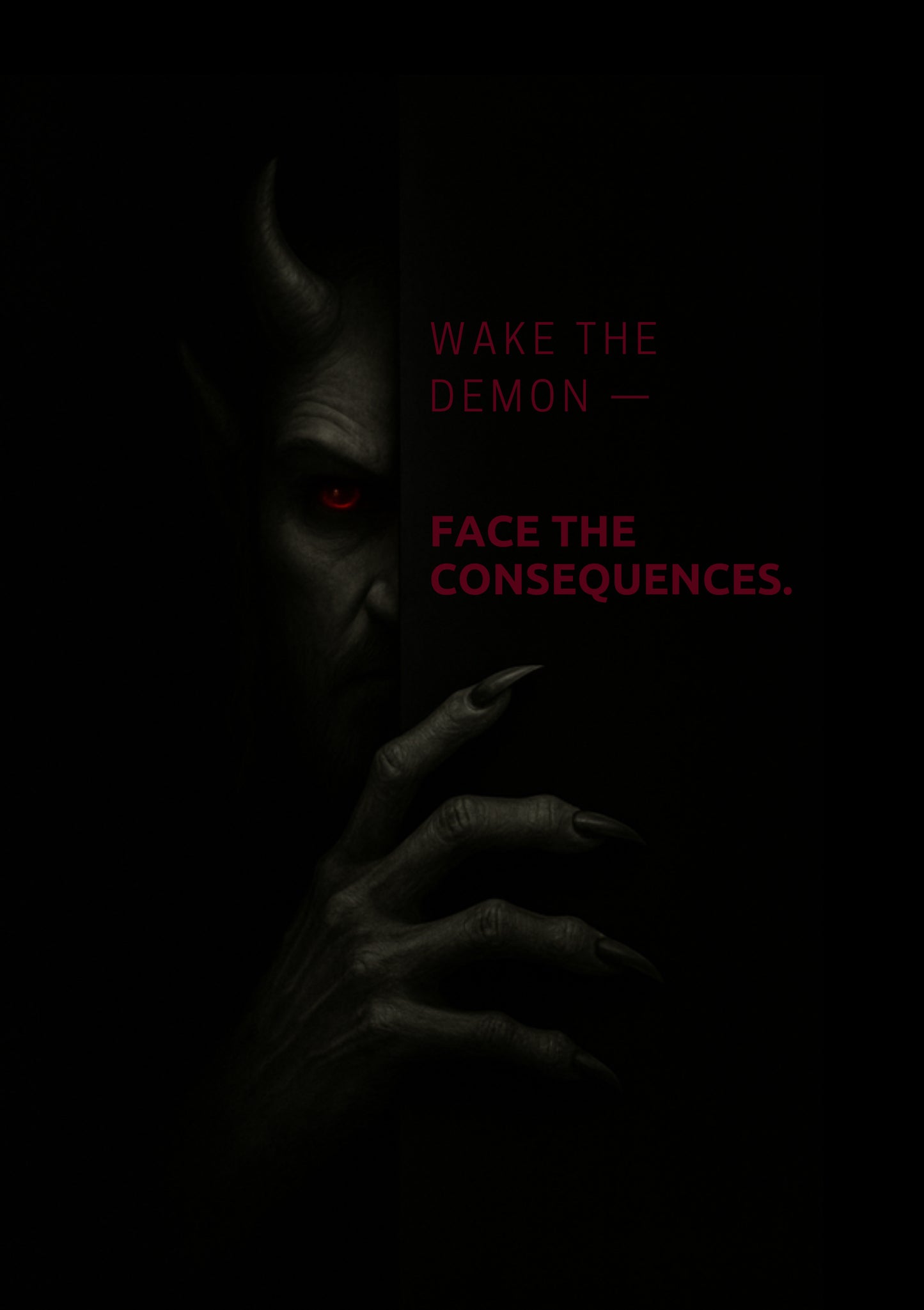 Dark Demon Poster – PDF zum Ausdrucken (A4, Digital Download) – Mystery & Power Art Print