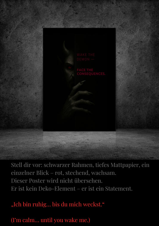 Dark Demon Poster – PDF zum Ausdrucken (A4, Digital Download) – Mystery & Power Art Print