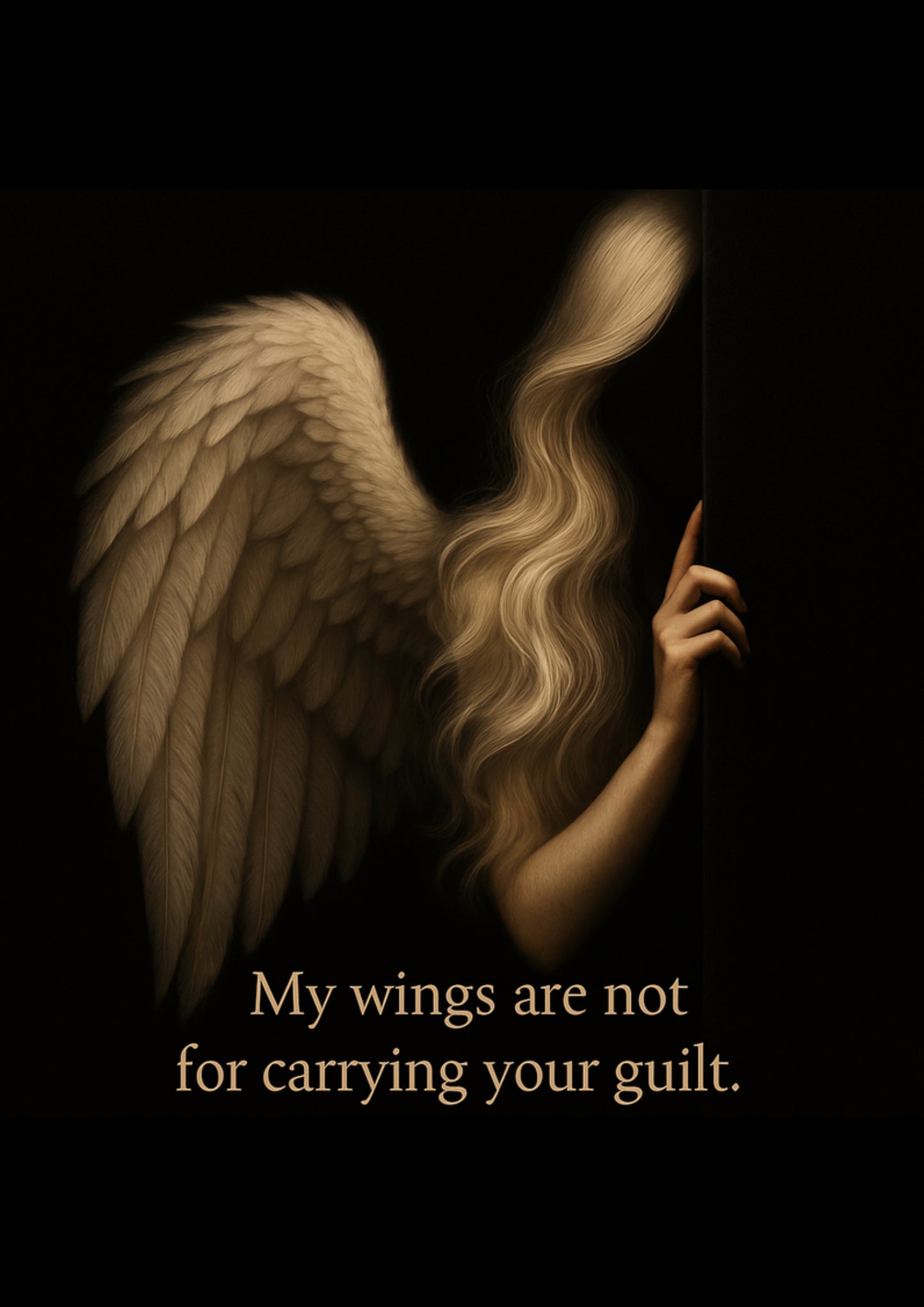 Dark Angel Wall Art – PDF Poster (A4 Digital Download) – Strength & Light