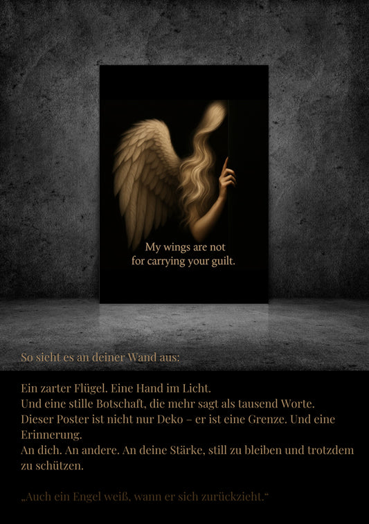Dark Angel Wall Art – PDF Poster (A4 Digital Download) – Strength & Light