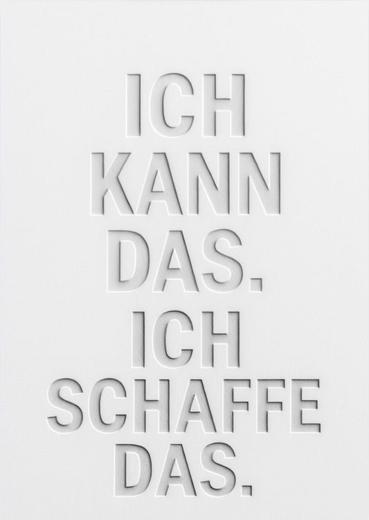 Motivationsposter PDF | Ich kann das ich schaffe das | Wanddeko minimalistisch modern | A4 Printable Kunst für Büro oder Zuhause