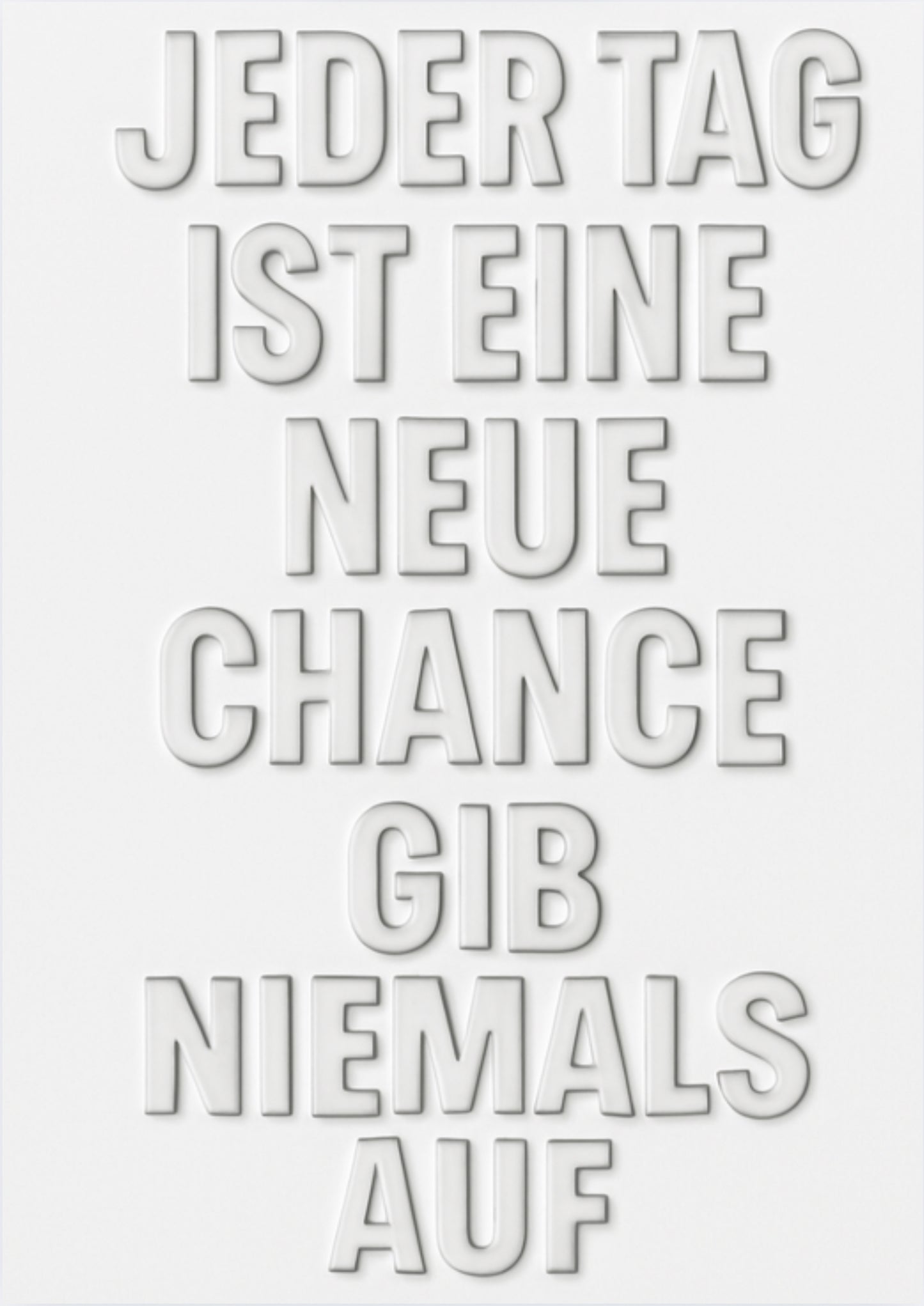 Motivationsposter Deutsch – 3D Wandkunst – Inspirierendes Zitat – PDF Download – Ich gebe nicht auf Poster – Positives Mindset – Typografie Kunstdruck