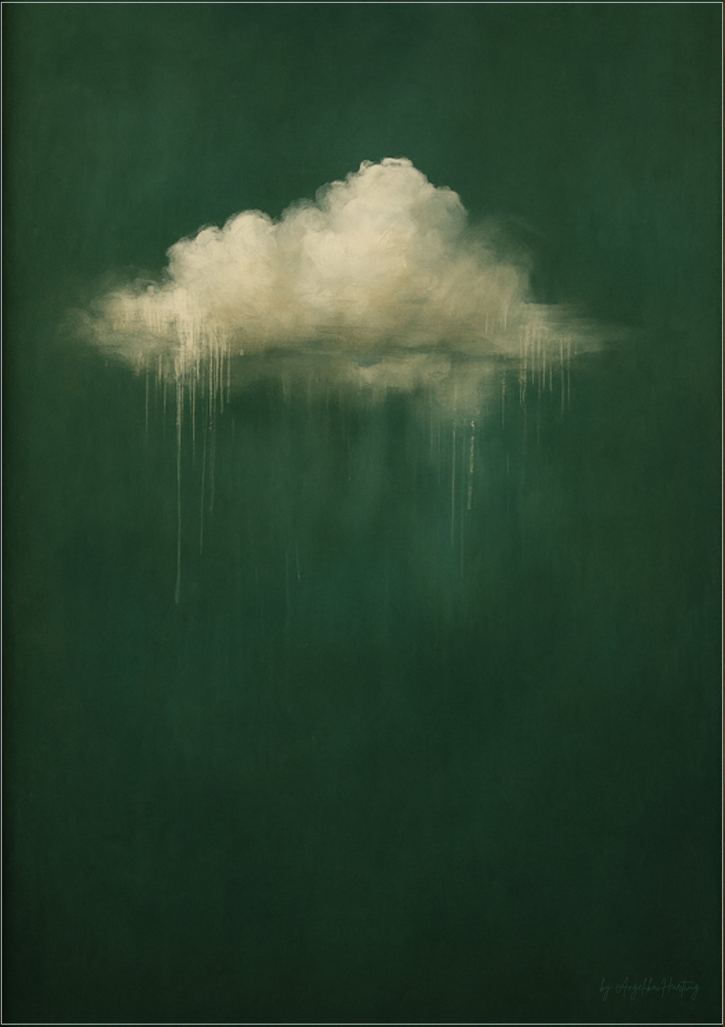 Regenwolke Poster – A1 Kunstdruck, Melancholische Kunst, Stille Gefühle Wandbil, PDF