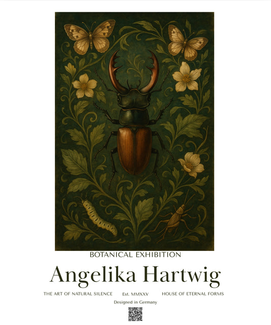 Botanischer Kunst-Poster | Stilvolles Insekten-Motiv | Angelika Hartwig | PDF Download – A1 A2 A3 A4