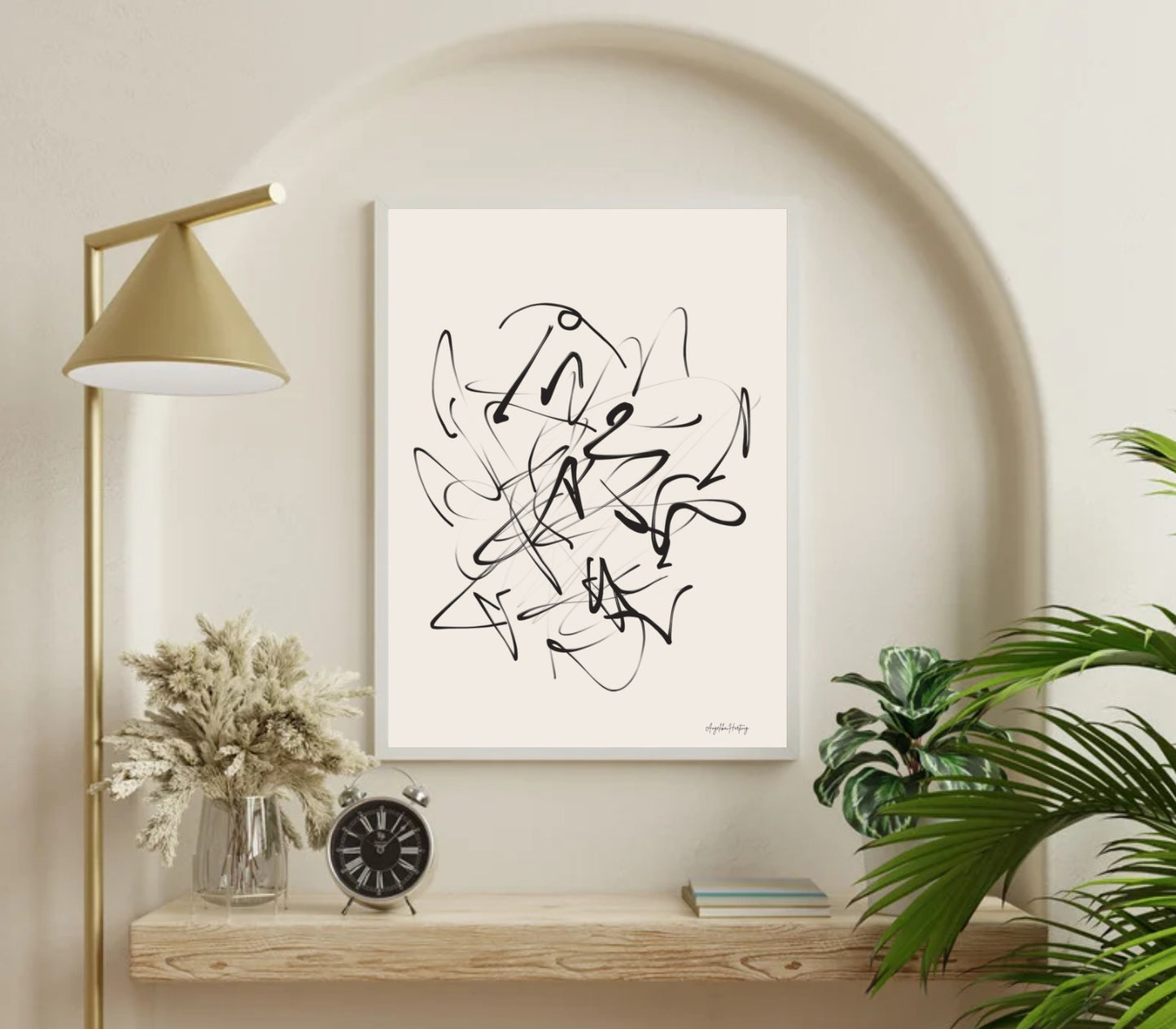 Abstrakte Linienkunst als PDF Kunstdruck A4 A1 Chaos trifft Balance Modern Minimal Wandkunst Sofort Download Geschenkidee