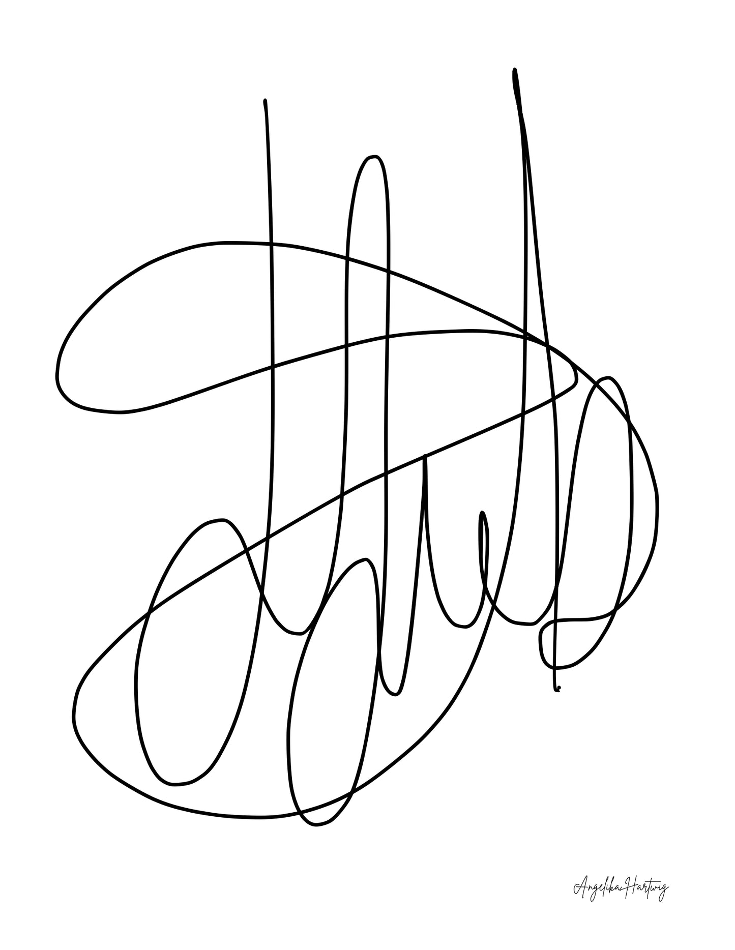 Line Art PDF Poster modern minimalistisch | A4 A1 Kunstdruck zum Ausdrucken | Abstrakte Linienkunst Download