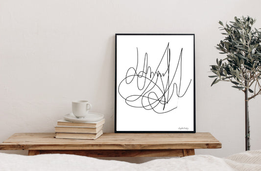 Line Art PDF Poster expressive modern | Kunstdruck A4 A1 minimalistisch zum Ausdrucken | Abstrakte Linienzeichnung Download