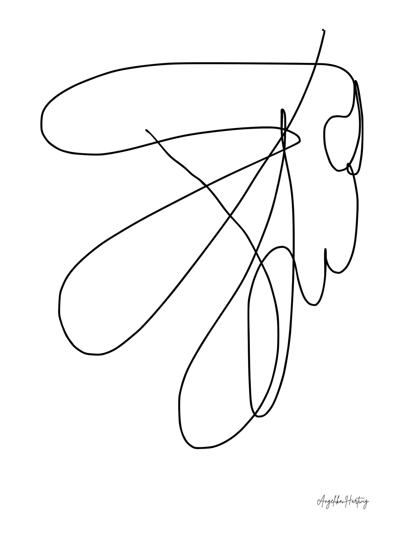 Line Art Poster PDF minimalistisch modern | Abstrakter Kunstdruck A4 A1 zum Download | Skandinavisch Elegant Sofortdruck