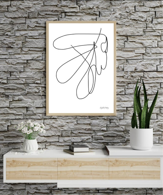 Line Art Poster PDF minimalistisch modern | Abstrakter Kunstdruck A4 A1 zum Download | Skandinavisch Elegant Sofortdruck