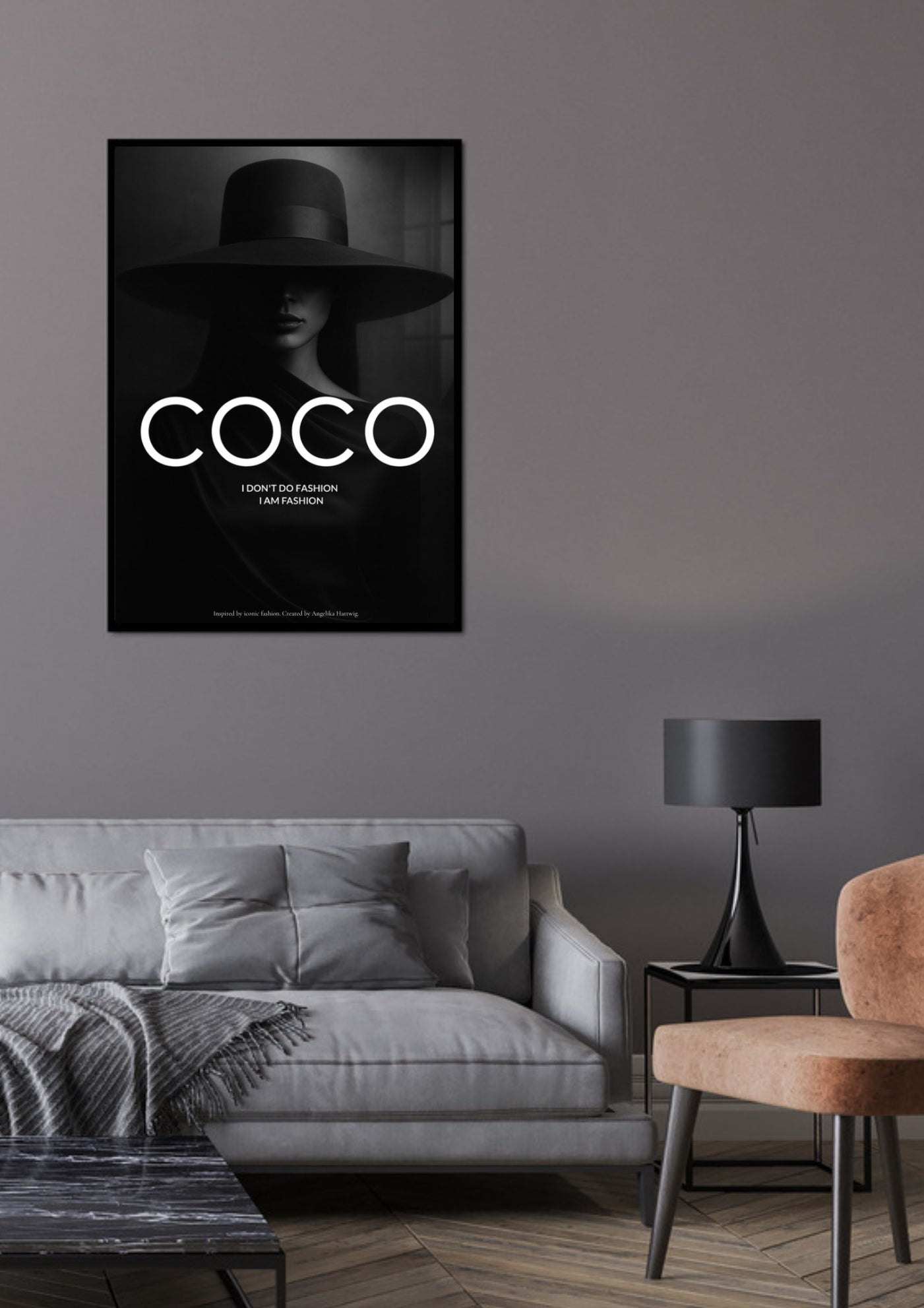 I AM FASHION – Schwarz-Weiß Poster für Mode-Liebhaber | Eleganter Print für Fashionistas & Stilbewusste | Coco Stil A4–A1 PDF