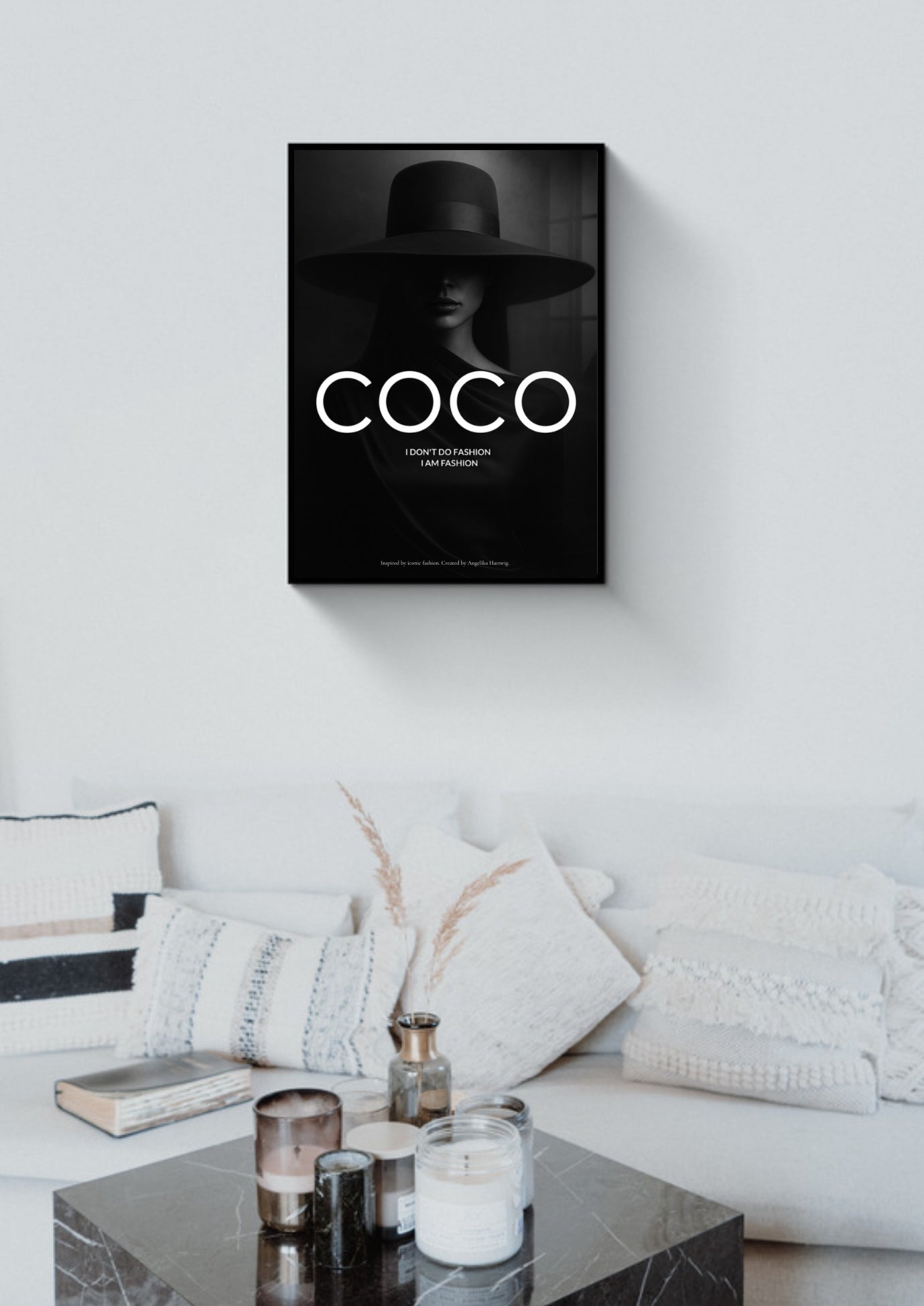 I AM FASHION – Schwarz-Weiß Poster für Mode-Liebhaber | Eleganter Print für Fashionistas & Stilbewusste | Coco Stil A4–A1 PDF