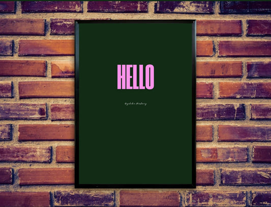 HELLO – Eleganter Typografie-Poster als PDF | Digitaler Kunstdruck zum Sofort-Download | Stilvolles Wandbild für Zuhause oder Büro