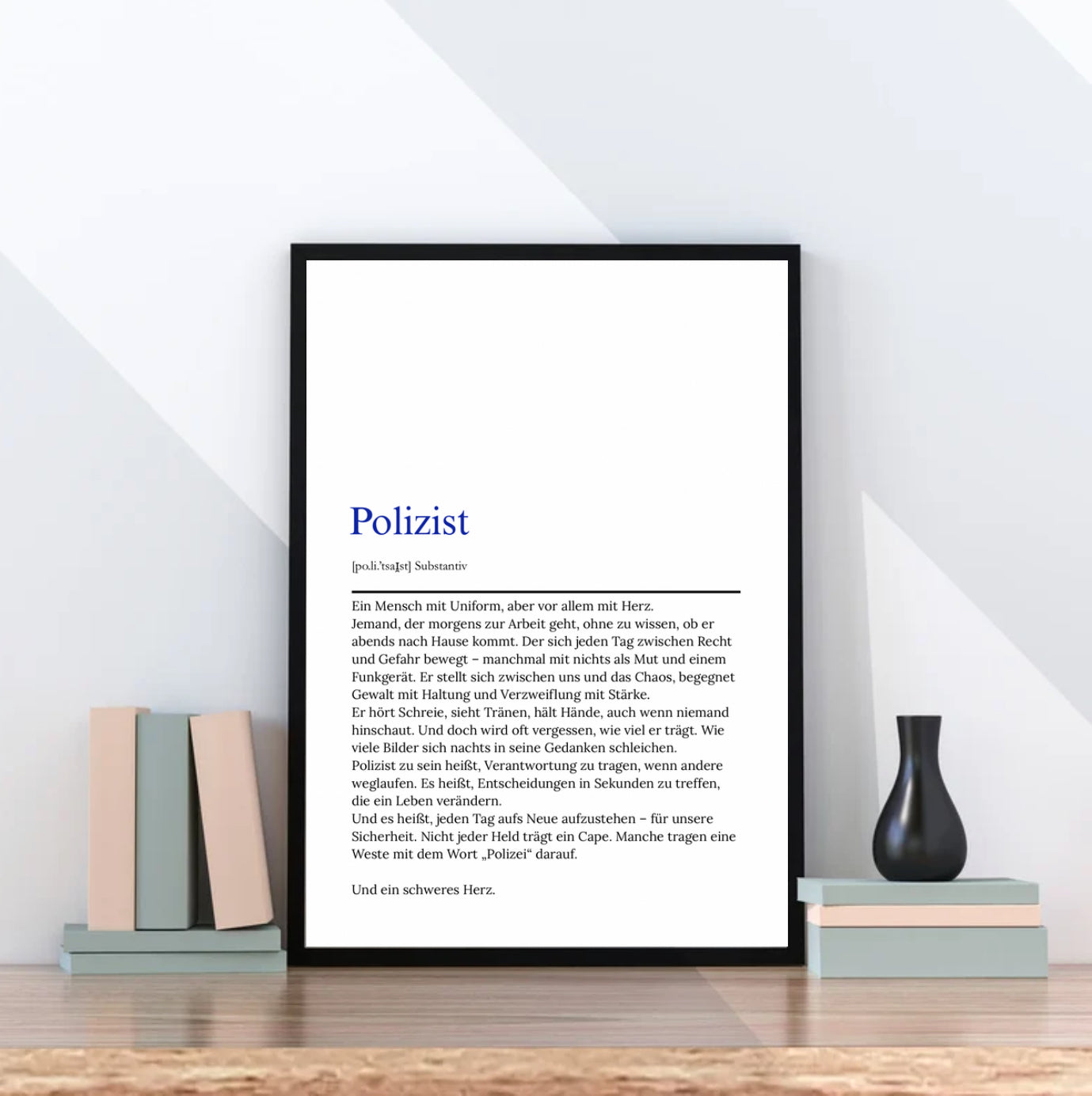 Polizist Definition Poster – PDF DIN A4 zum Sofort-Download – Respekt & Ehre – Polizei Geschenk – Kunstdruck für Zuhause & Büro