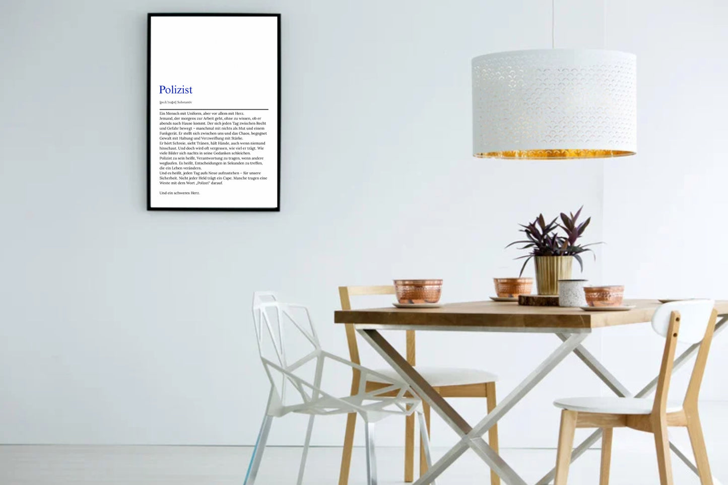 Polizist Definition Poster – PDF DIN A4 zum Sofort-Download – Respekt & Ehre – Polizei Geschenk – Kunstdruck für Zuhause & Büro