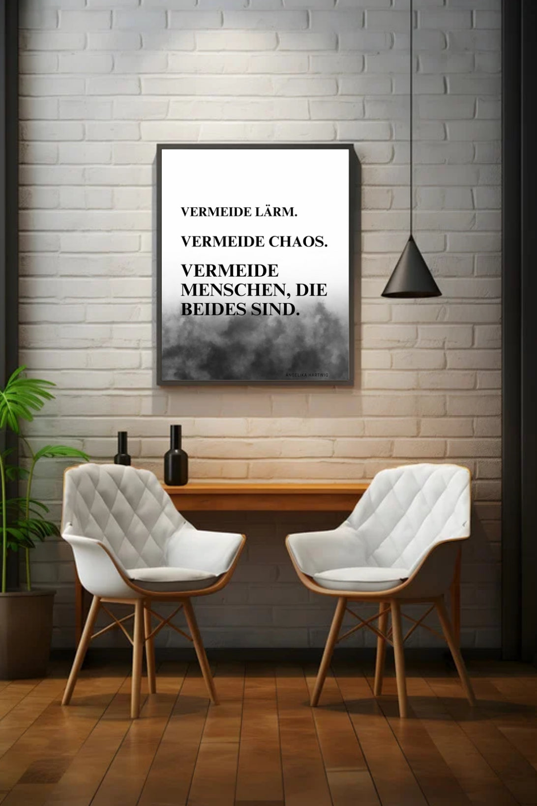 Vermeide Menschen Poster – A4 & A1 PDF – Minimalistisches Wandbild mit Spruch – Psychologisch, Stark, Stilvoll – Sofort Download