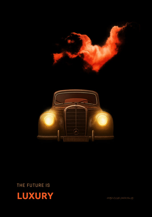 PDF Poster Vintage Mercedes – Luxury Car Wall Art zum Ausdrucken | Klassisches Auto Poster – Digital Download