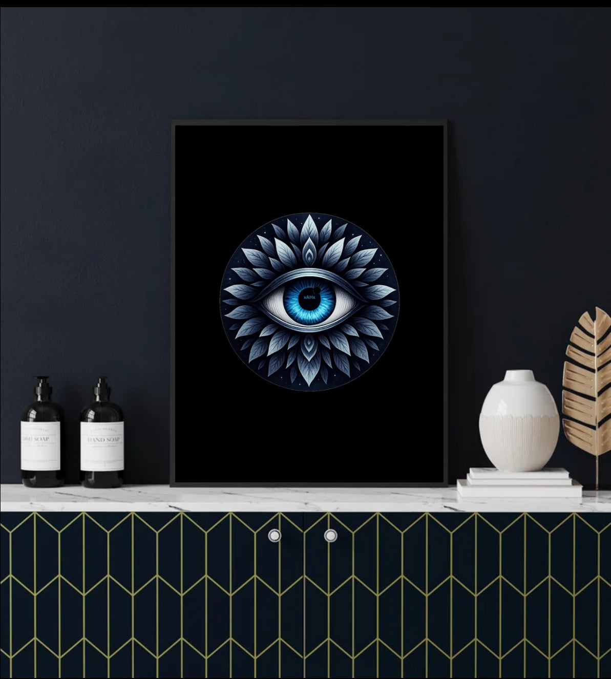 Mystisches Auge Poster | PDF Download A4 | Spirituelles Wandbild | xAHx Design